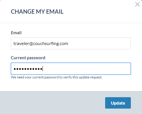 How can I update my email address and email settings? – Couchsurfing FAQs