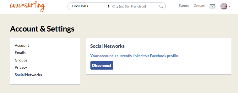 Facebook Login Currently Unavailable – Couchsurfing Blog